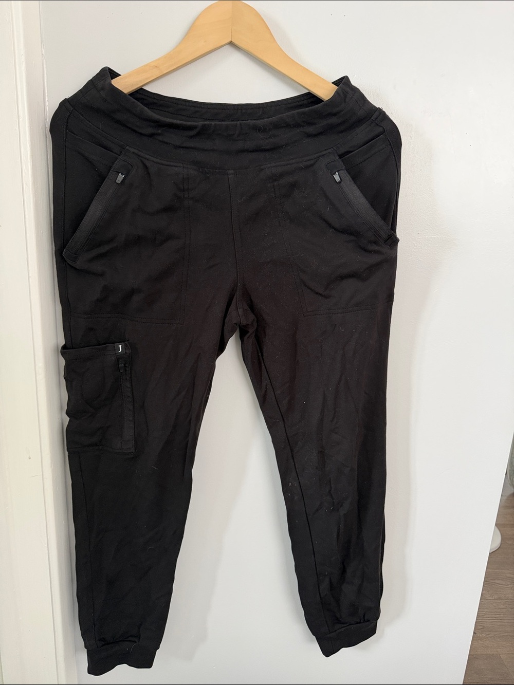 Jaanuu Scrub black Drawstring Cargo Jogger Pants size small